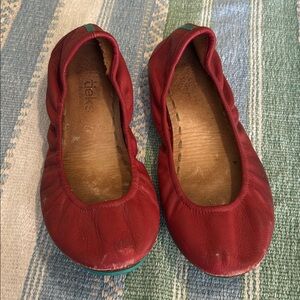 Tieks Cardinal Red full-grain Italian leather ballet flats
